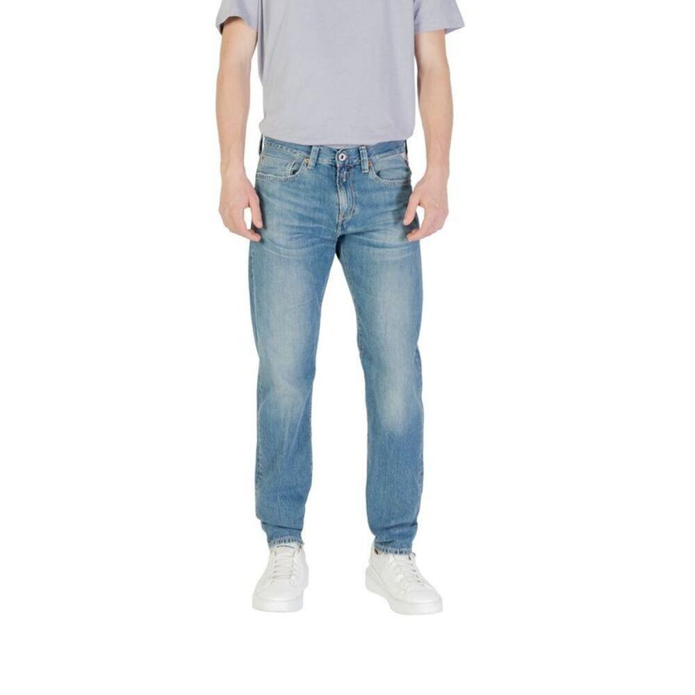Replay Cotton Skinny Jeans Men Blue Bottoms